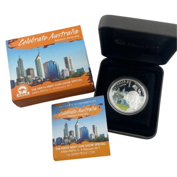 Perth Mint – 2011 Celebrate Australia Western Australia 1oz Silver Proof - Image 2