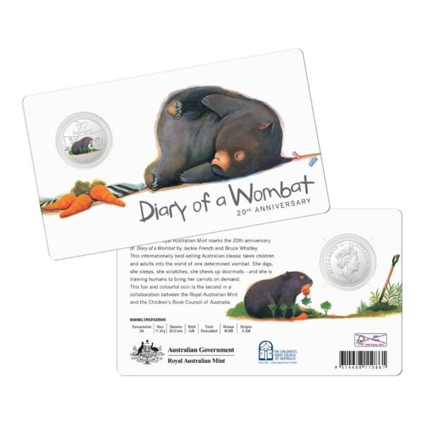 RAM - 2022 20c Diary Of A Wombat Coin On Card