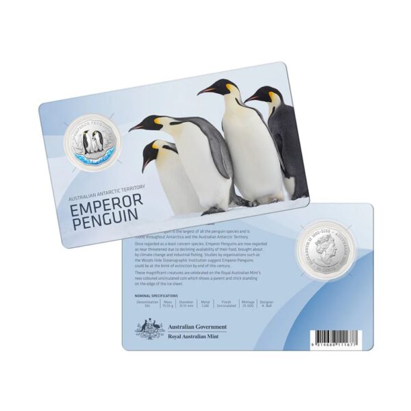 RAM - 2023 50c Emperor Penguin Coin On Card