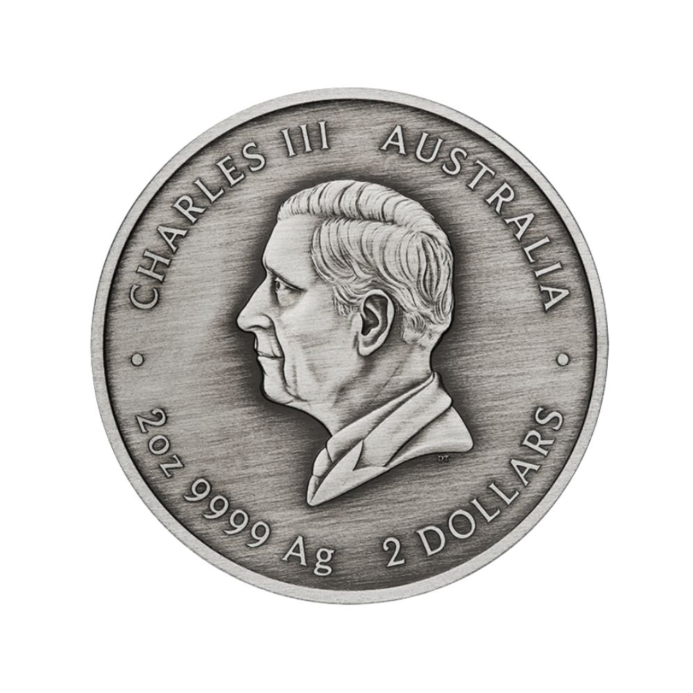 2024 Kookaburra Kaa Kaa 2024 2oz Silver Antiqued Coloured Coin - Image 3