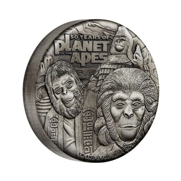 Perth Mint - 2017 50 Years Planet Of The Apes 2oz Silver Antiqued - Image 2