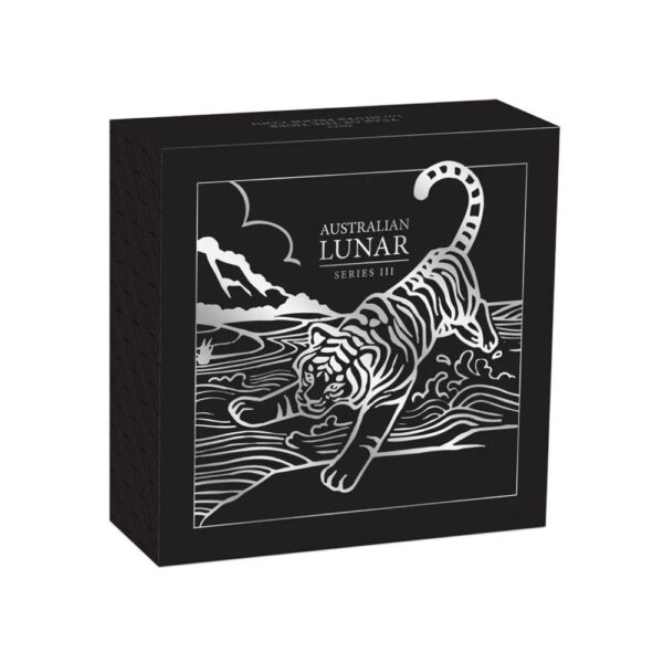Perth Mint - 2022 YOT Tiger 1/2oz Silver Coloured Coin - Image 2