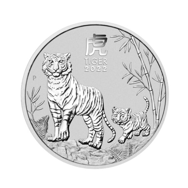 Perth Mint - 2022 YOT Tiger 1/2oz Silver Coloured Coin - Image 3