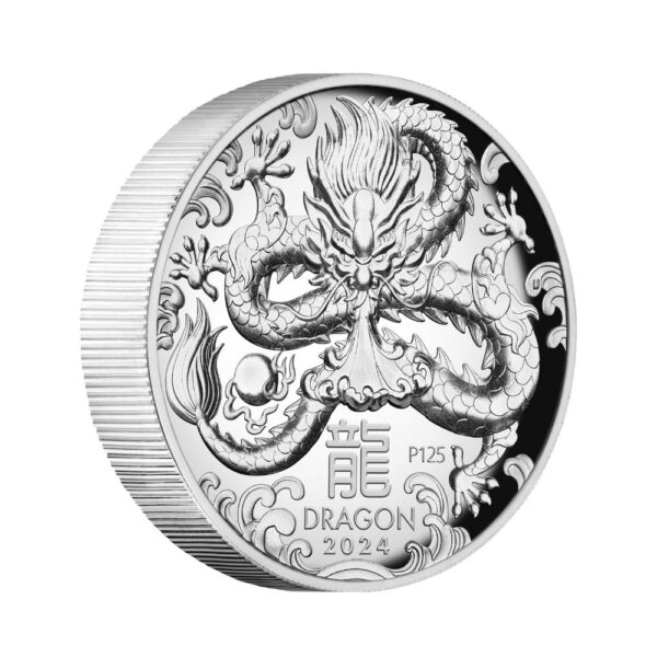 Perth Mint – 2024 Year Of The Dragon 1oz Silver HIGH RELIEF - Image 3