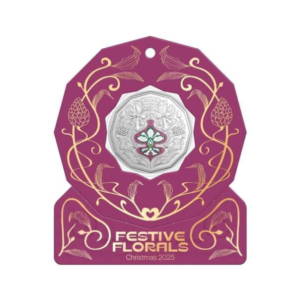 RAM -  2025 Christmas Festive Florals - 50c Uncirculated Coin - Image 6
