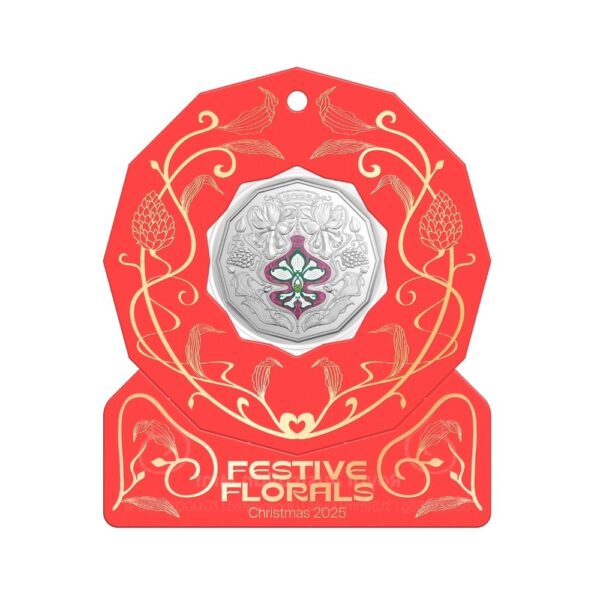 RAM -  2025 Christmas Festive Florals - 50c Uncirculated Coin - Image 5