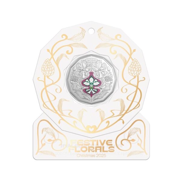 RAM -  2025 Christmas Festive Florals - 50c Uncirculated Coin - Image 3