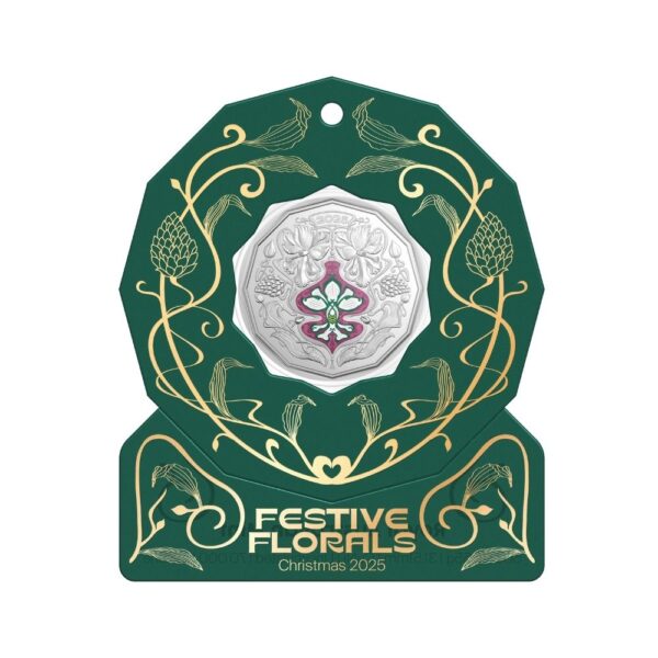 RAM -  2025 Christmas Festive Florals - 50c Uncirculated Coin - Image 2