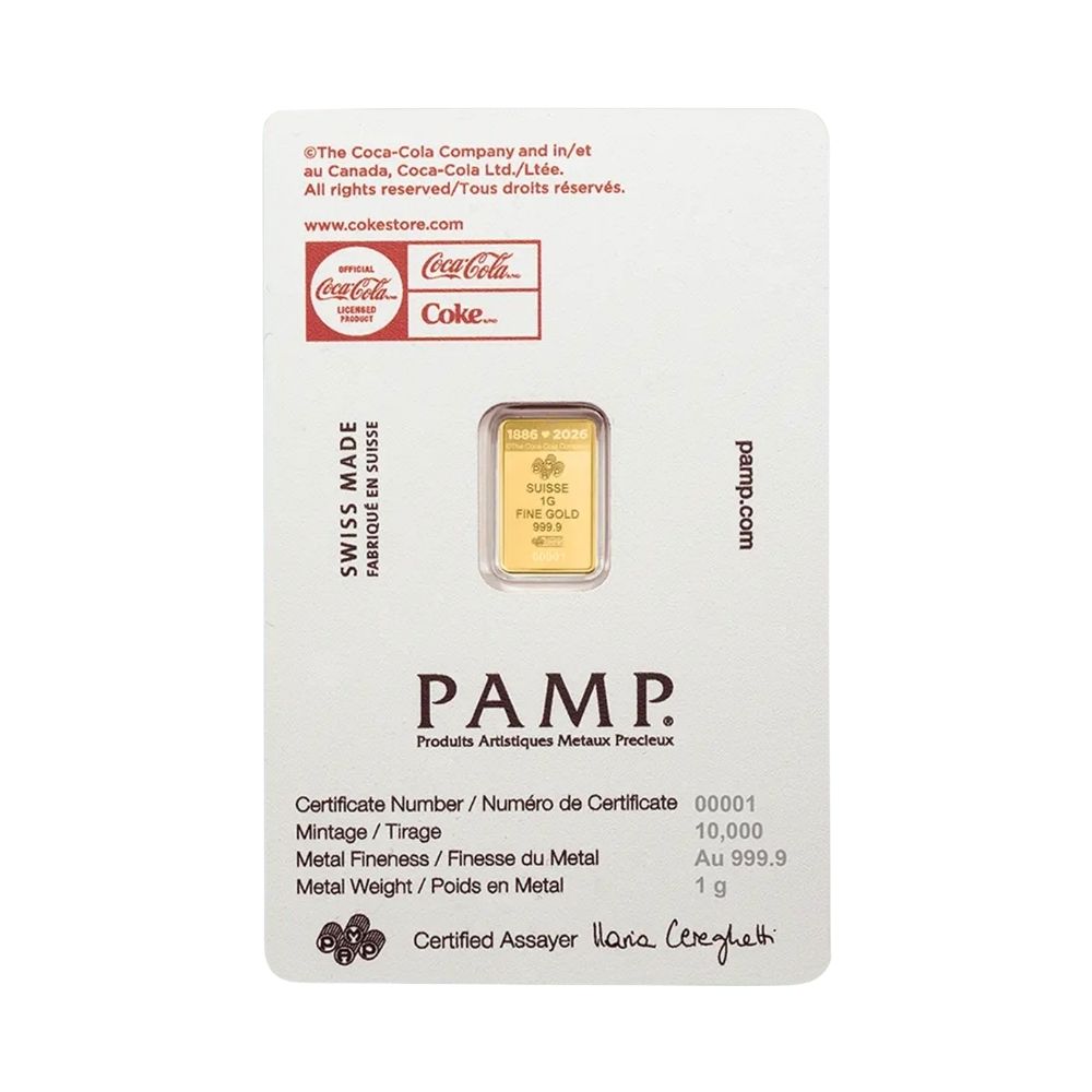 PAMP - Coca Cola Valentine's Day Bar 1g Gold - Image 2