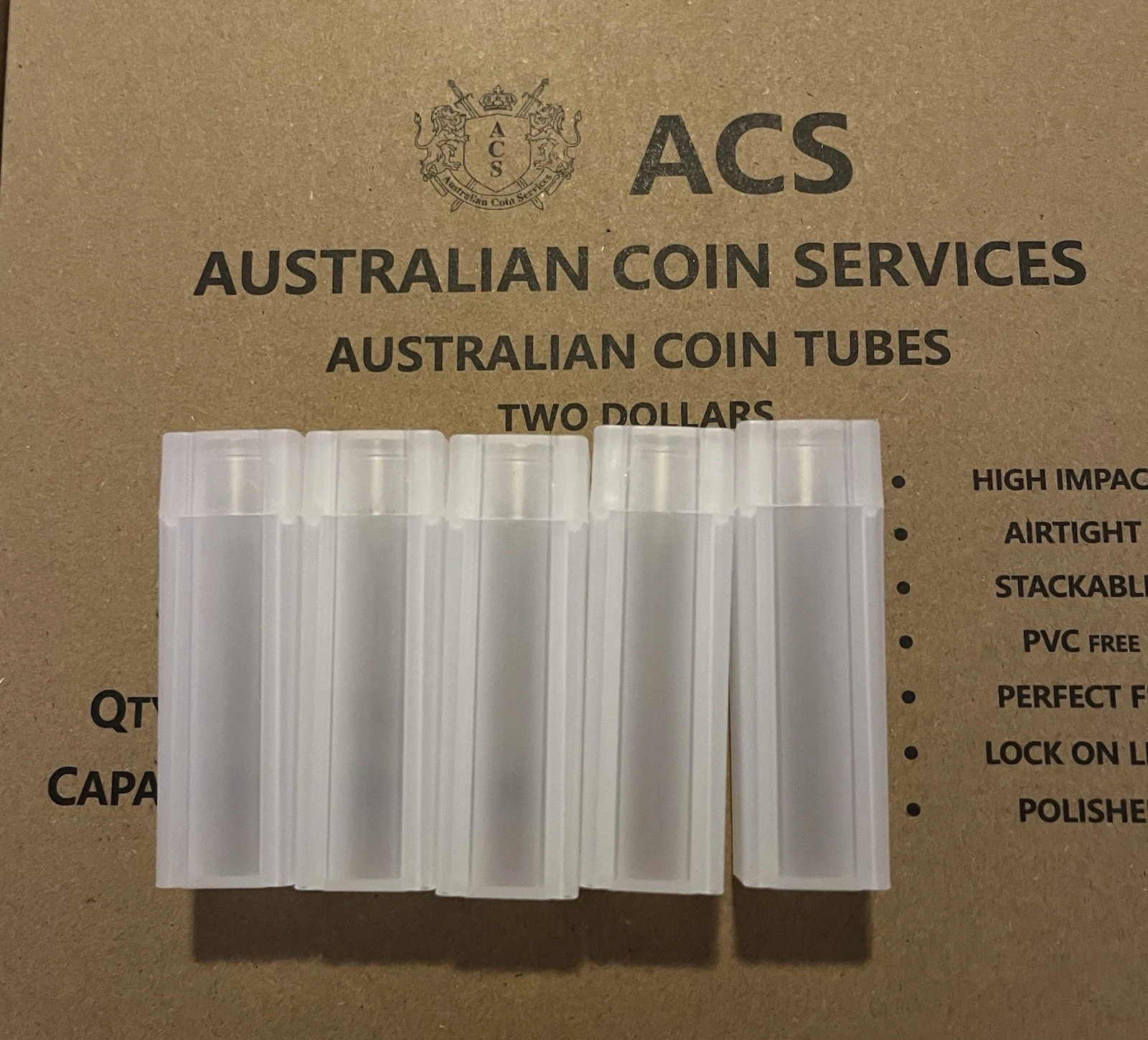 ACS - $2 Coin Roll Tube *PACK OF 10*