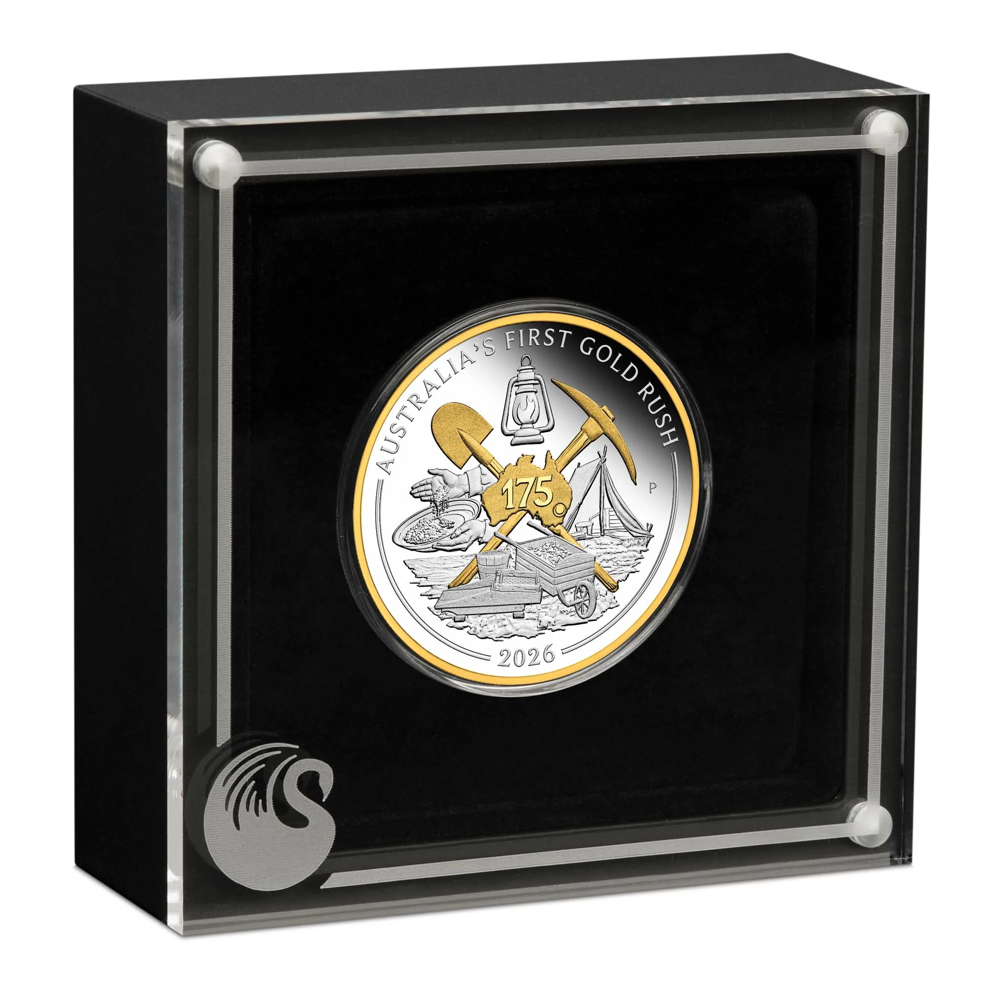 Perth Mint - 2026 Australia's First Gold Rush 1oz Silver Gilded Proof - Image 2