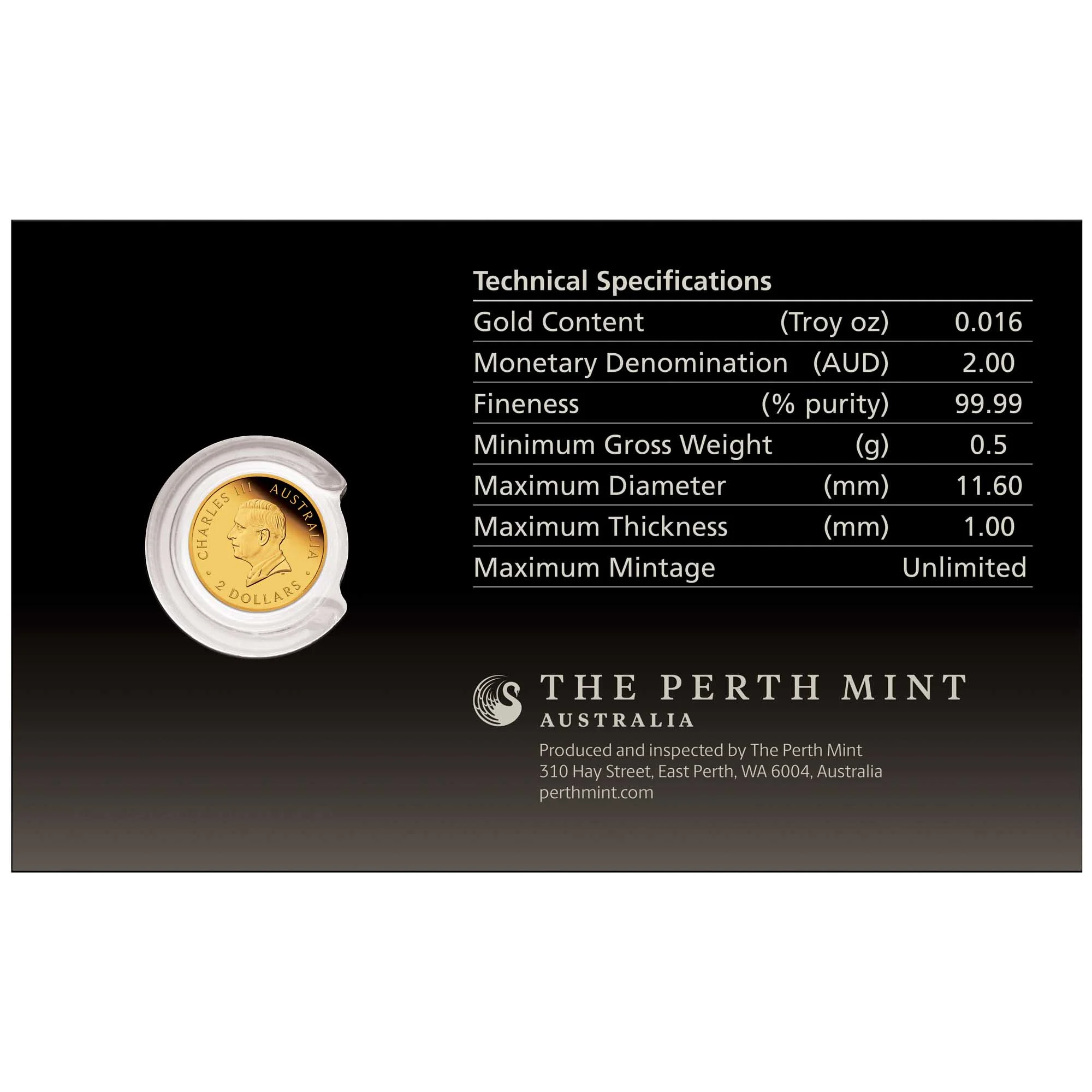 Perth Mint - 2026 Australian Kangaroo 0.5g Gold Proof - Image 3